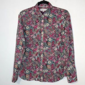 Liberty art fabric floral cotton buttons down shirt